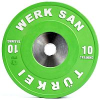 Диск тренировочный 10 кг WERK SAN (сертификат IWF)