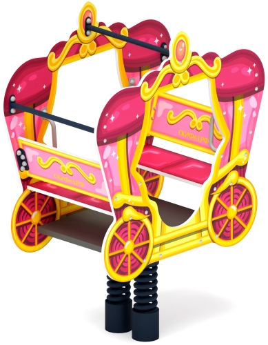 ИО 23.03.03-03 Качалка на пружине карета Золотая фото 5