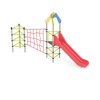 Romana Детский спортивный комплекс с канатным лазом и горкой Серия треугольник Romana 401.29.00