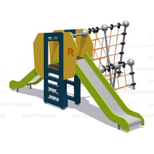 Romana Детский спортивно-игровой комплекс с горками и сеткой серия "Сфера" Romana 057.48.00