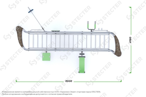 Уличный воркаут комплекс "Деревья". Тип 2 - 8х4,98 метров (40 кв.м.) фото 3