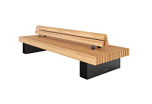 Скамья уличная «Монро» широкая со спинкой, L=3000 мм (спинка 2400 мм)