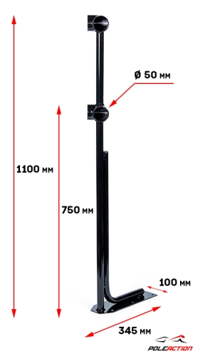 Модель №1 - угловая стойка балетного (хореографического) станка двухуровневого фото 3