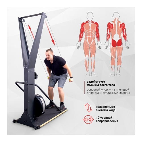 Лыжный тренажер Protrain HC-SKI-01, аэродинамический фото 2