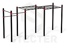 Комплекс с рукоходом классическим двухуровневым и 3 турника (PAW-31)