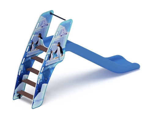 Горка пластиковая - ИО 42.01.01-01 - (голубой скат) Н-1200 (Снежная королева) фото 2