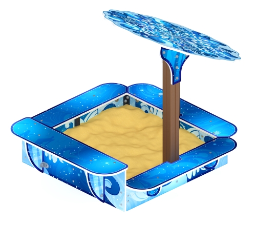 Песочница с навесом Ромашка (Снежная королева) - ИО 5.01.06-02 фото 2