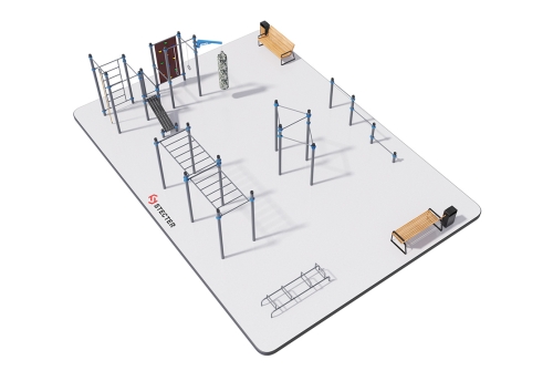 Воркаут площадка №3 - 14х10 метров (140 кв.м.)