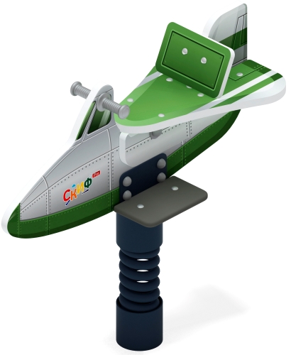 Самолетик (зеленый) - Качалка на пружине - ИО 22.03.02-01 фото 6