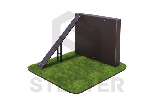 Элемент полосы препятствий "Забор с наклонной доской" фото 2