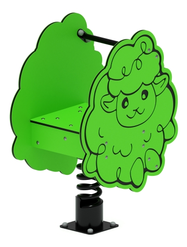 Качалка на пружине Барашек (зеленый) ИО 22.01.11-02 фото 2