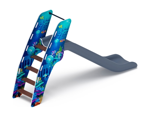 Горка пластиковая - ИО 42.01.01-07 - (серый скат) H=1200 (Морской) фото 2