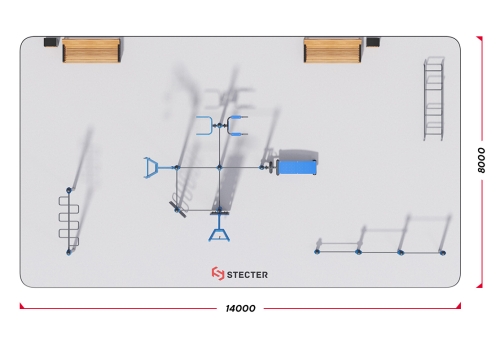 Воркаут площадка №1 - 14х8 метров (112 кв.м.) фото 3