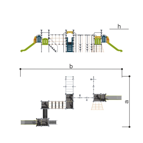 Romana Детский спортивно-игровой комплекс с канатным лазом серия "Сфера" Romana 057.28.00 фото 4