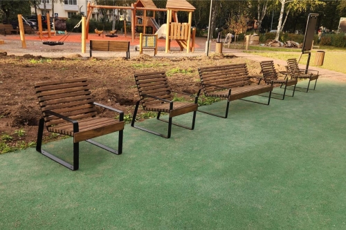 Скамья уличная "Стения" со спинкой фото 6