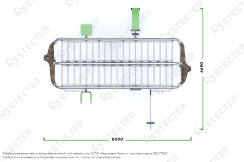 Уличный воркаут комплекс "Деревья". Тип 1 - 8х6,69 метров (53,5 кв.м.) фото 3