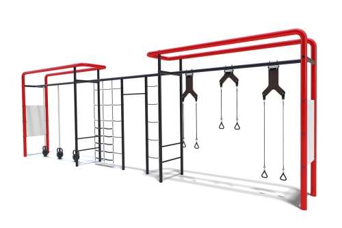 Комплекс Тренажер с функциональными кольцами, сетью и гирями фото 2