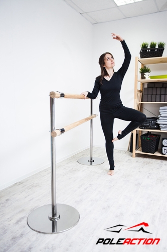 Стойки 2-х уровневого мобильного (переносного) хореографического станка «Элегант» (нерж.сталь, пара) фото 4