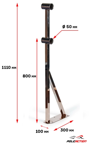 Модель №7 - стойка балетного (хореографического)  станка двухуровневого из нержавеющей стали фото 3