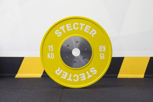 Диск для соревнований по тяжелой атлетике 15 кг (желтый)