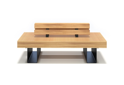 Скамья уличная «Монро» широкая со спинкой, L=1800 мм (спинка 1200 мм) фото 3