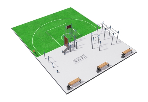 Воркаут площадка №5 - 20х15 метров (300 кв.м.)