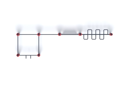 Комплекс с рукоходом-змейка, шведской стенкой, 4 турника классических и 1-го хватом молоток (PAW-03) фото 5