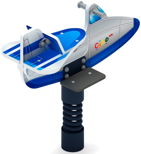 Самолетик (синий) - Качалка на пружине - ИО 22.03.02-02 фото 2