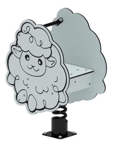 Качалка на пружине Барашек (серый) ИО 22.01.11-01 фото 3