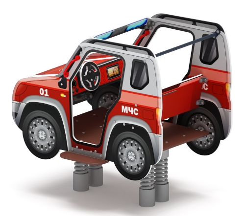 Джип МЧС - Качалка на пружине двухместная машинка - ИО 23.03.05-12 фото 3