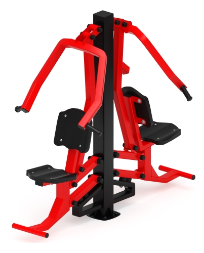 Жим от груди двойной (красный) - Уличный тренажер двойной - СТ 030-11.И1 фото 2
