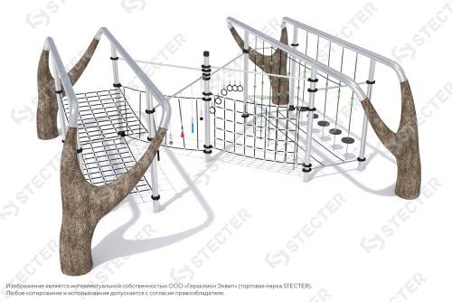 Уличный воркаут комплекс "Деревья". Тип 4 - 6,75х6,12 метров (41,3 кв.м.)