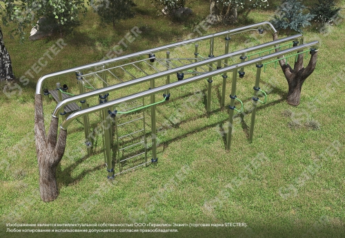 Инклюзивный уличный воркаут комплекс "Деревья". Тип 5 - 8,46х5,69 метров (48,14 кв.м.) фото 4