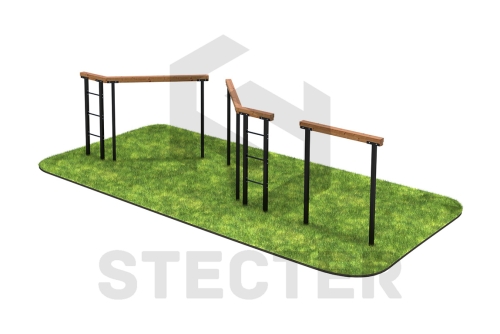 Элемент полосы препятствий "Разрушенный мост из 3-х элементов" фото 3