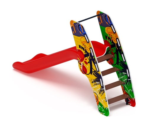 Горка пластиковая - ИО 42.01.05-04 - (красный скат) (Граффити)H=900 фото 3