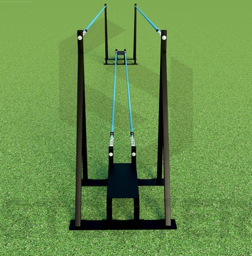 Комплекс "Канатный мост" для полосы Функстайла длиной 8 метров изготовлен из стальных ступеней и полипропиленового каната. Есть возможность натяжки каната. Производство STECTER фото 3 Комплекс "Канатный мост" (L=8м.) фото 3