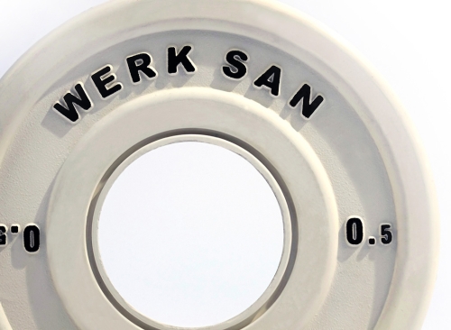 Диск соревновательный 0,5 кг WERK SAN (сертификат IWF) фото 2