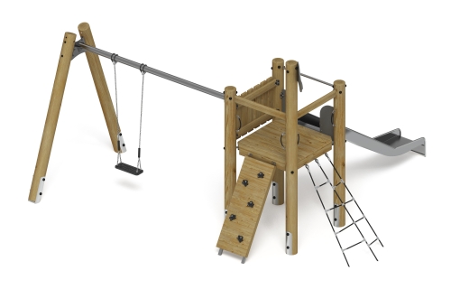 Игровой комплекс (лиственница орех) ДИК 2.24.03-Л.И1.02 фото 2