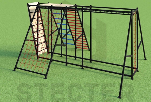 Комплекс "Царь Горы" (рукоход, скалодром, канатная сетка, лестницы с переменным шагом и канатом) фото 3