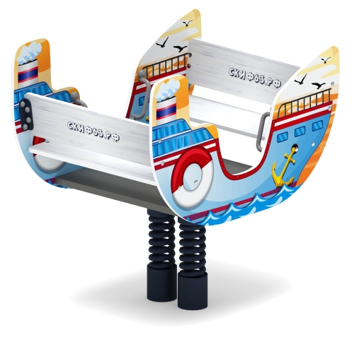 Пароходик - Качалка на пружине двухместная - ИО 23.17.01-И1 фото 2