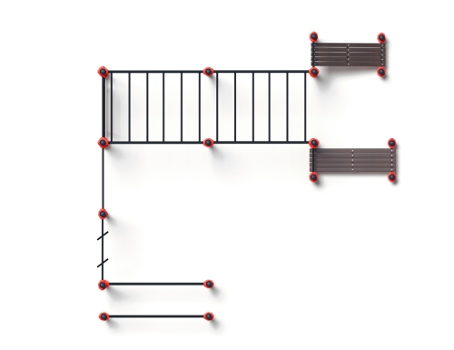 Комплекс из брусьев, турников, шведской стенки, 2 рукохода, 2 лавки для пресса и гимн.колец (PAW-62) фото 3