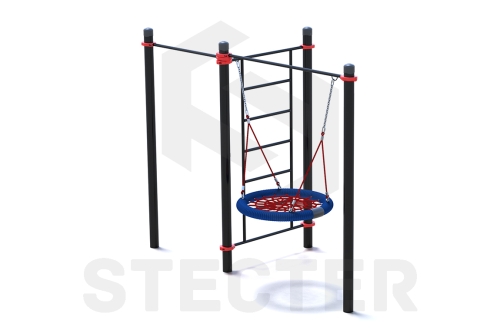 Уличный комплекс из качели Гнездо, шведской стенки и турника фото 2