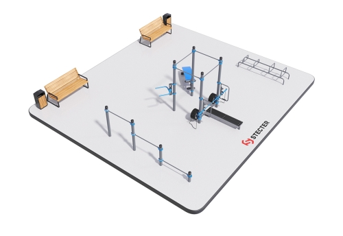 Воркаут площадка №10 - 10х9 метров (90 кв.м.) фото 2