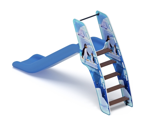 Горка пластиковая - ИО 42.01.01-01 - (голубой скат) Н-1200 (Снежная королева) фото 3