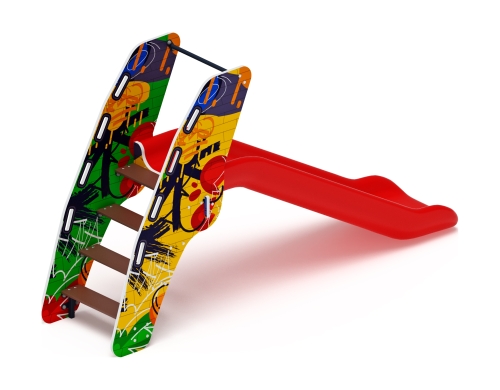 Горка пластиковая - ИО 42.01.05-04 - (красный скат) (Граффити)H=900 фото 2