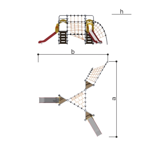 Romana Детский спортивно-игровой комплекс с канатным лазом серия "Сфера" Romana 057.46.00 фото 4