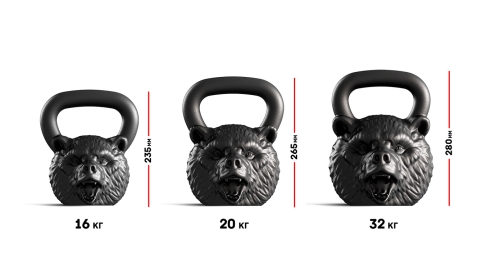 Дизайнерская гиря Медведь 16 кг фото 4