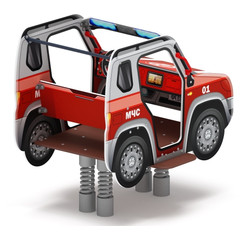Джип МЧС - Качалка на пружине двухместная машинка - ИО 23.03.05-12 фото 2