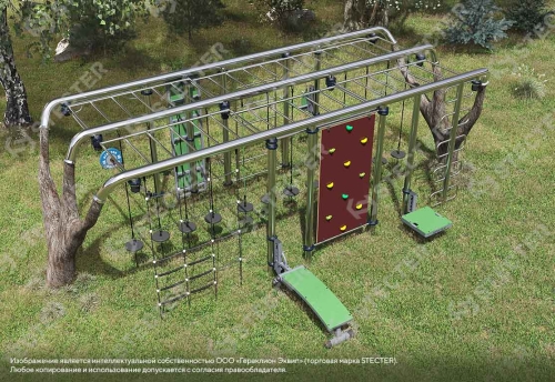 Уличный воркаут комплекс "Деревья". Тип 1 - 8х6,69 метров (53,5 кв.м.) фото 4