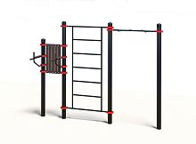 Комплекс из шведской стенки, тренажера брусья-пресс, турника хватом «молоток» (PAW-63)